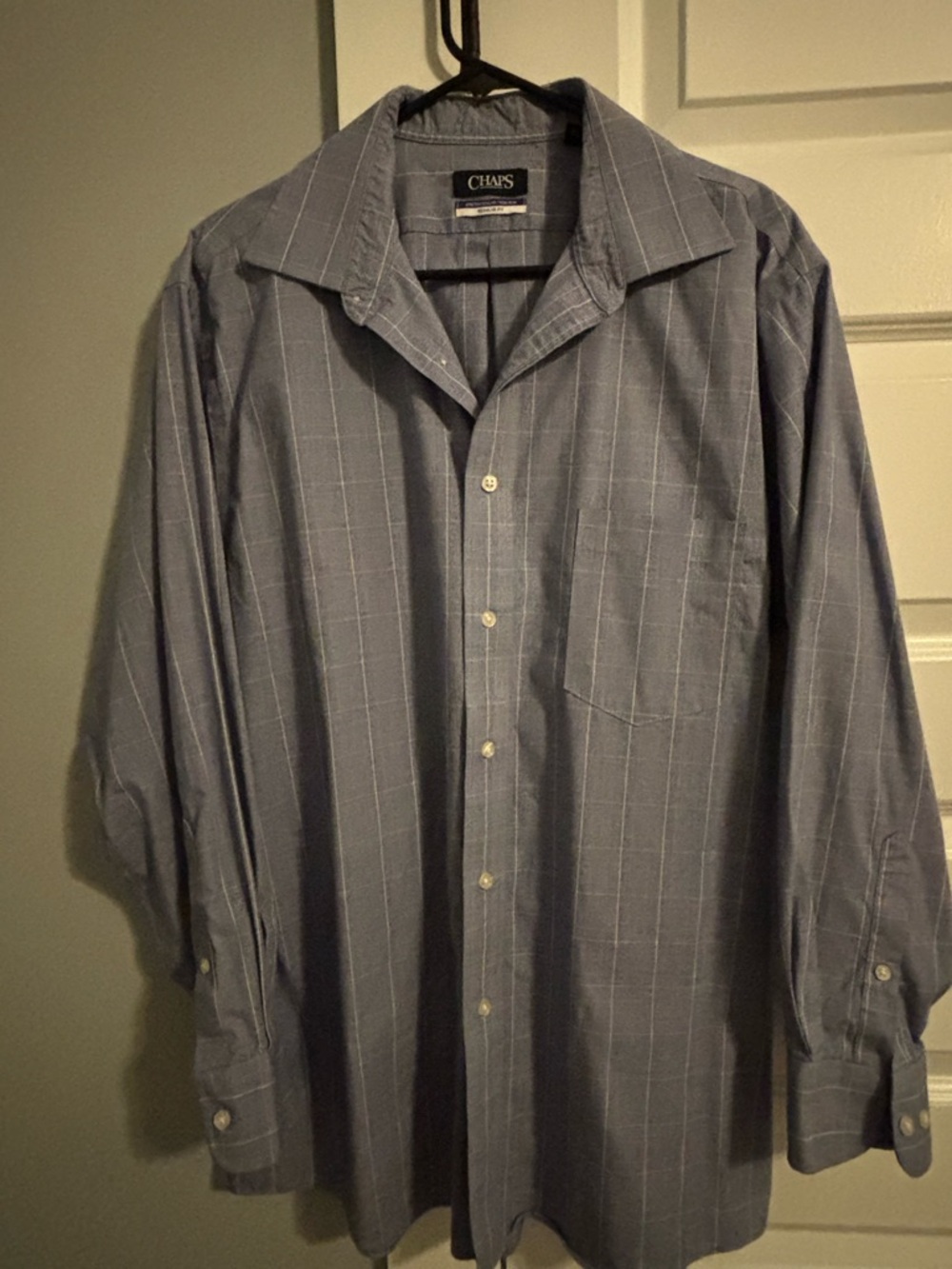Chaps Men's Blue Windowpane Button-Down Shirt